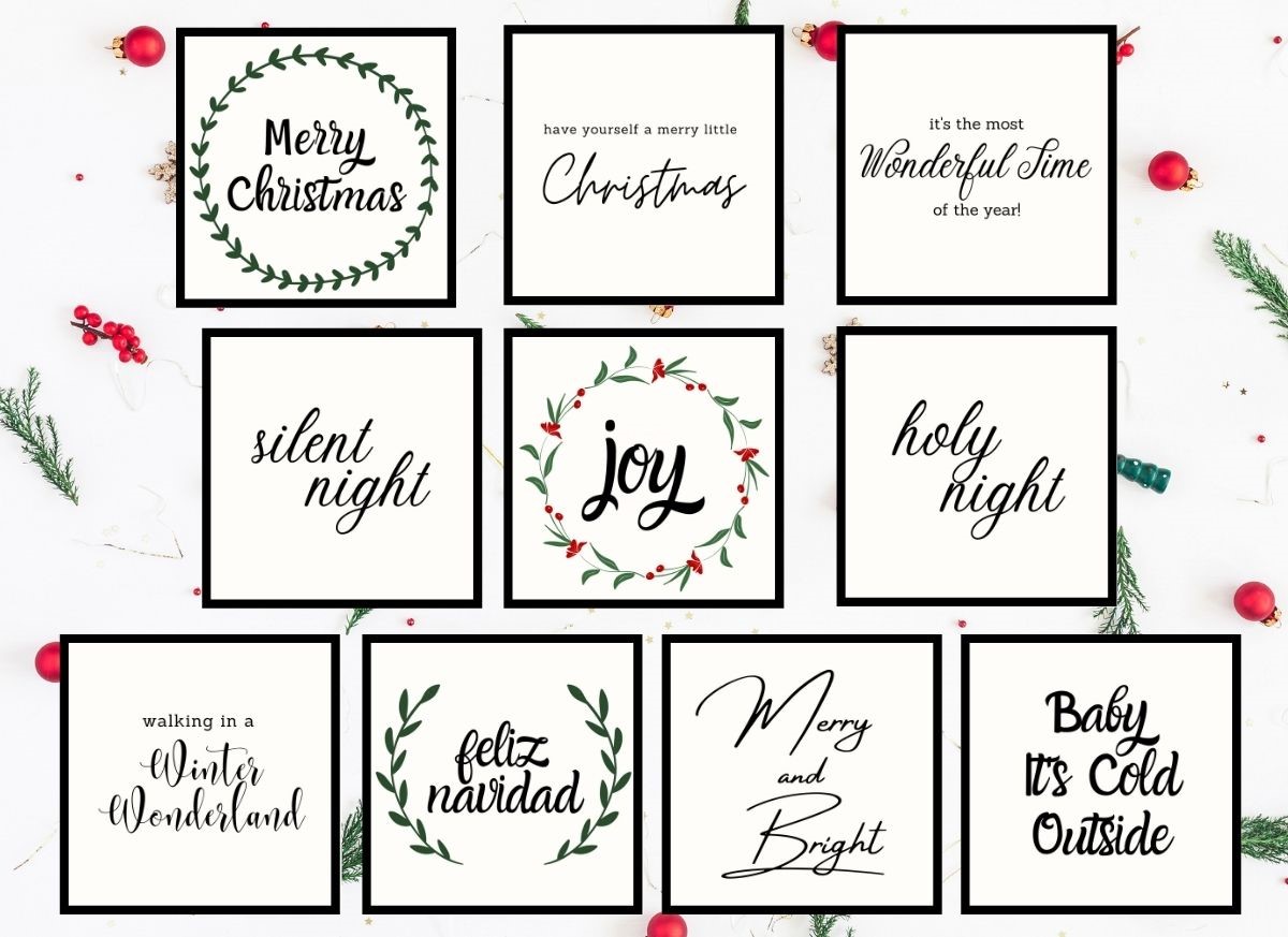 10 free christmas printables - perfect for 8x10 or 8x8 frames